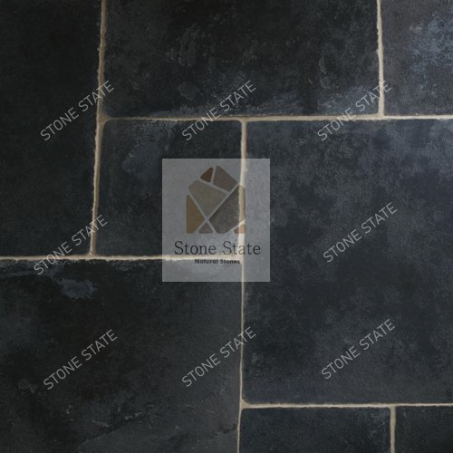 Brushed Finished Multi Size Handcut Lime Black Stone Paving