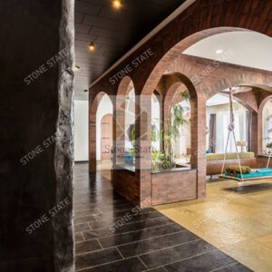 Kadapa Black Stone Leather Finish Tile