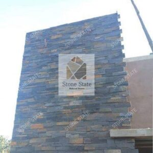 Carbon Black Natural Stone Facade Wall Cladding Stone