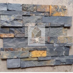 Carbon Black Sandstone Stone Wall Cladding Mosaic Panel