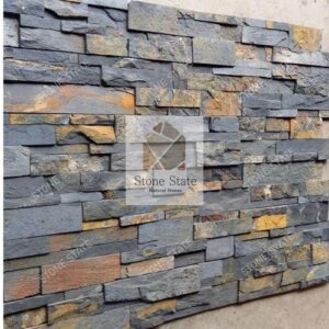 Carbon Black Sandstone Stone Wall Cladding Mosaic Panel