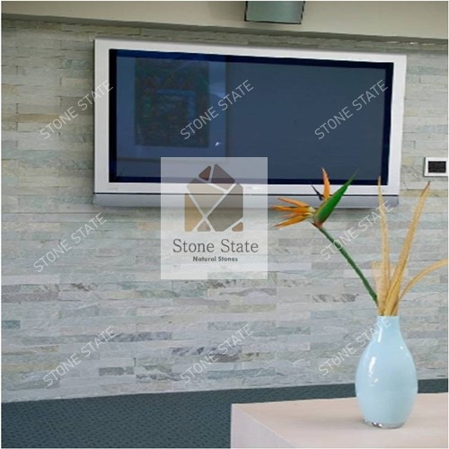 Himachal White Quartzite Stone Mosaic Wall Cladding - Image 5