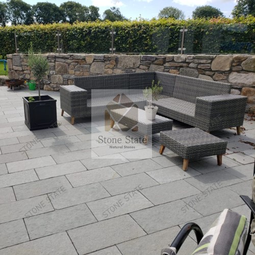 Lime Grey Natural Textured Multi Size Stone Paving - Image 4