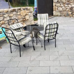 Lime Grey Natural Textured Stone Backyard Flooring