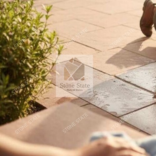 Mandana Red Sandstone Natural Textured Multi Size Handcut Edge Stone Paving - Image 5