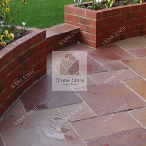 Mandana Red Sandstone Natural Textured Multi Size Handcut Edge Stone Paving - Image 2