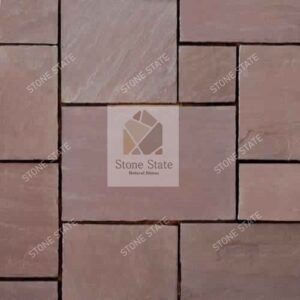 Mandana Red Sandstone Natural Textured Multi Size Handcut Edge Stone Paving
