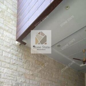 Mint White Rockface Sandstone Wall Cladding