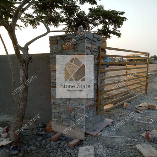 Navy Grey Sandstone Ledge Wall Cladding - Image 2