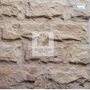 Teak Yellow Sandstone Rock Face Stone Wall Cladding