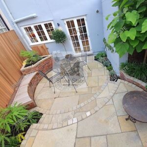 Yellow Lime Stone Natural Surface Backyard Flooring