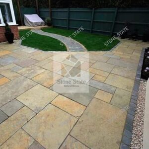 Yellow Lime Stone Natural Surface Multi Size Backyard Flooring