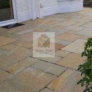 Yellow Lime Stone Natural Surface Multi Size Exterior Flooring