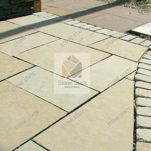 Yellow Lime Stone Natural Surface Handcut Edges Tumbled Multi Size Paving - Image 2