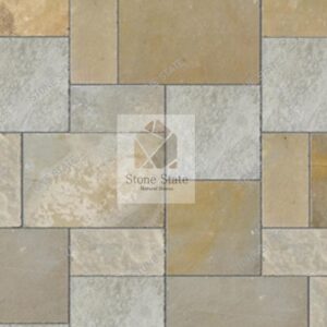 Yellow Lime Stone Natural Surface Staircase Flooring