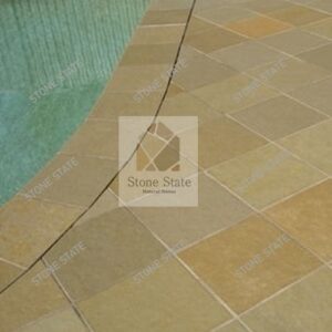 Yellow Lime Stone Natural Surface Pool Deck Flooring