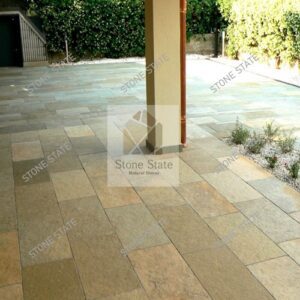 Yellow Lime Stone Natural Surface Porch Flooring